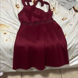 Elegant Burgundy Sleeveless Dress